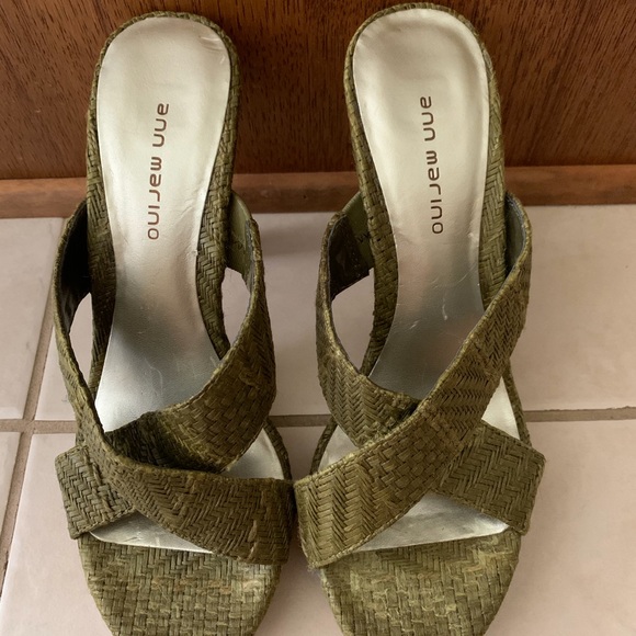 Ann Marino Rafia Shoes w/ Cork base - sz 7 1/2 - Picture 12 of 13